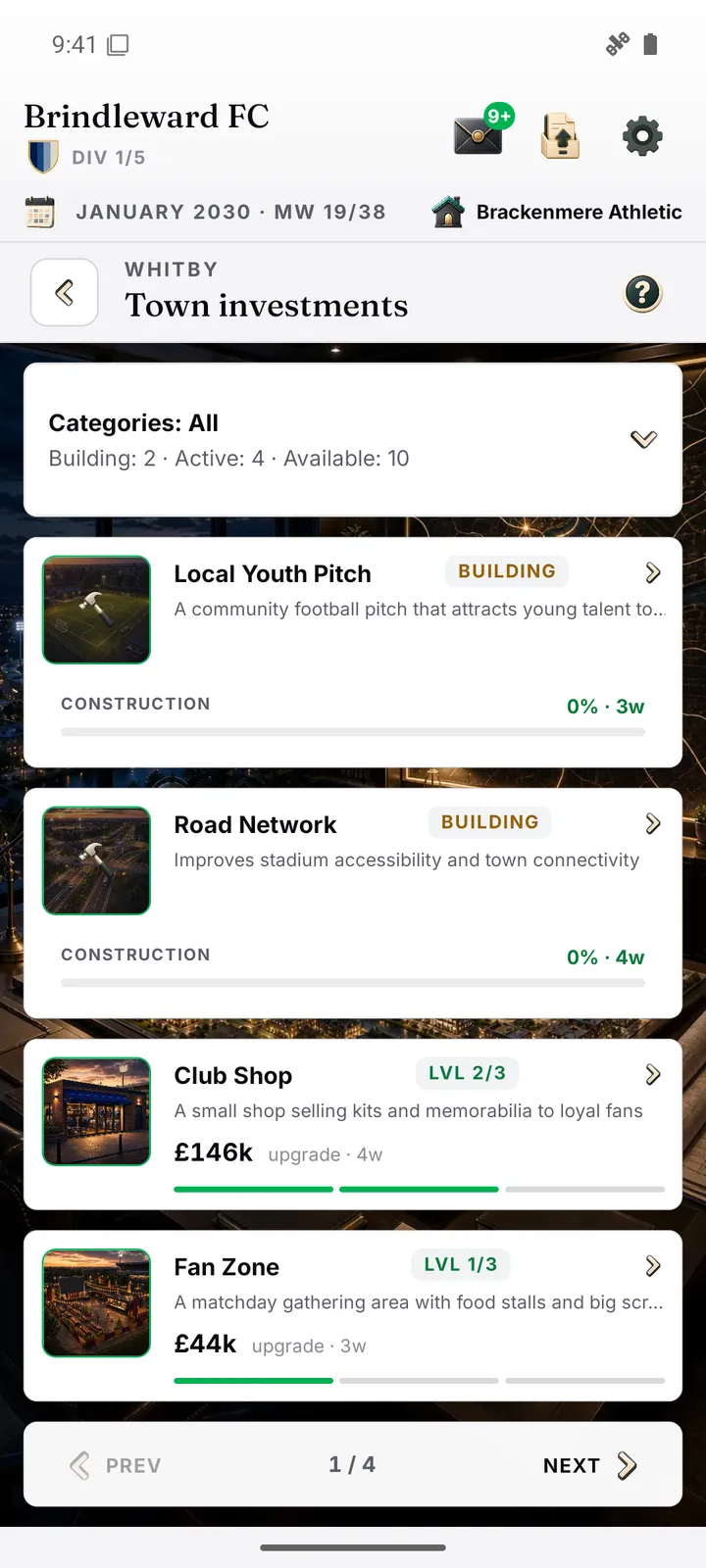Town investments