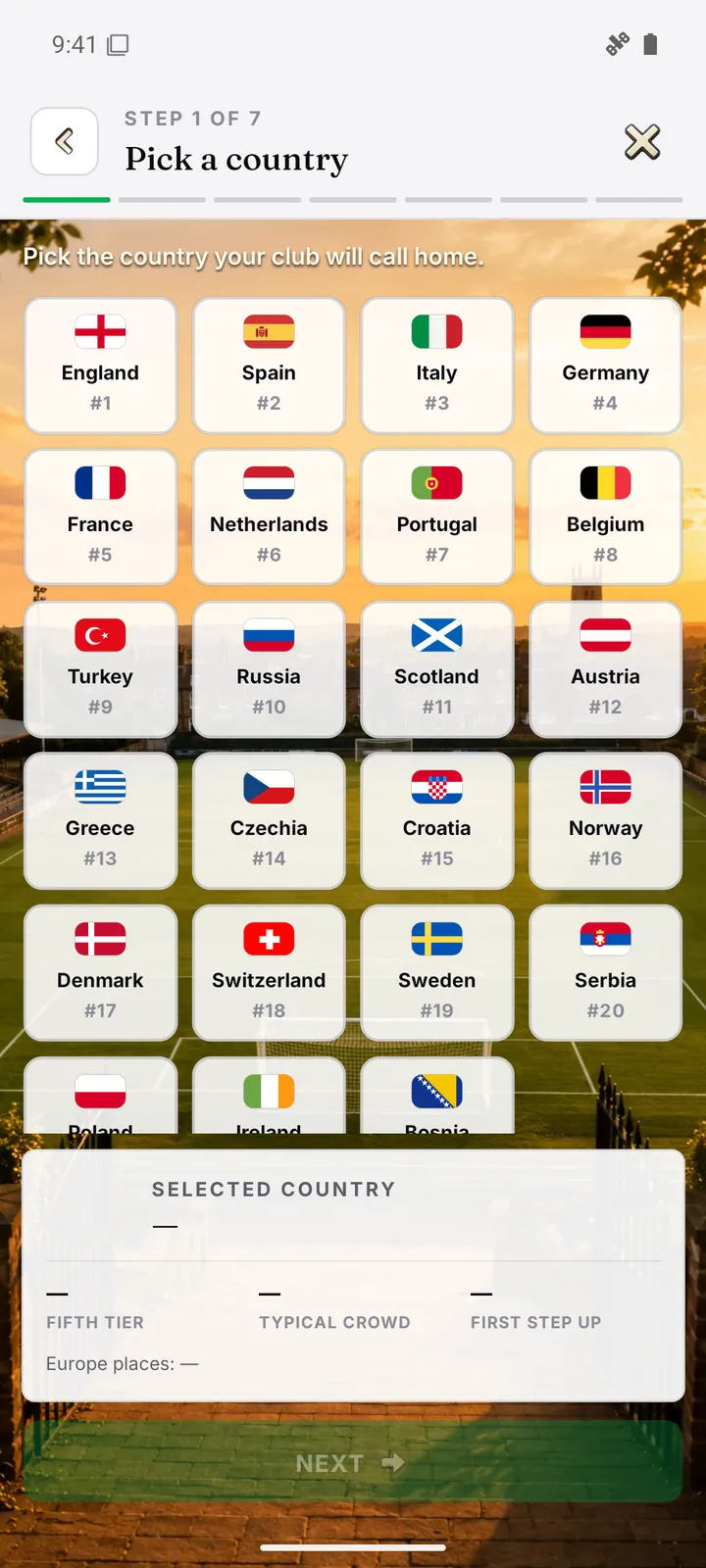 Pick a country